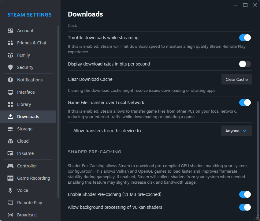 Steam Local Transfers